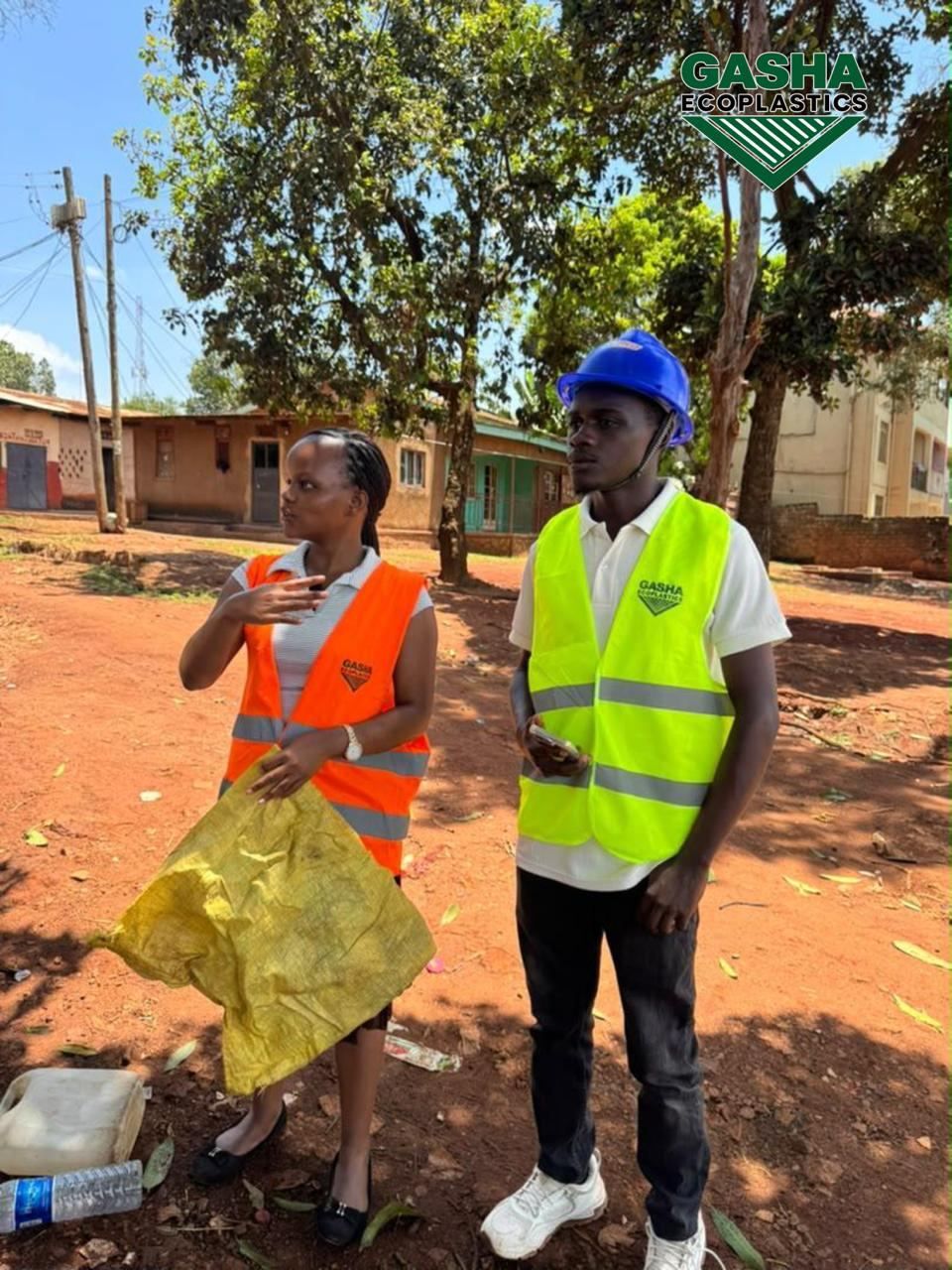 Volunteers collecting waste